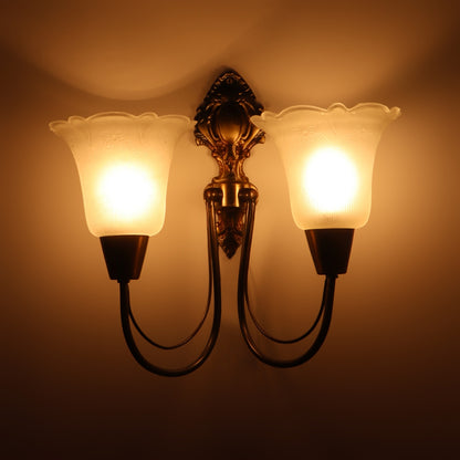 Antique Brass Metal Wall Light - JMSF-427-2w - Included Bulb