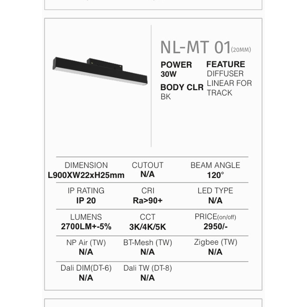 NL-MT 01 Diffuser Linear 30W 900mm