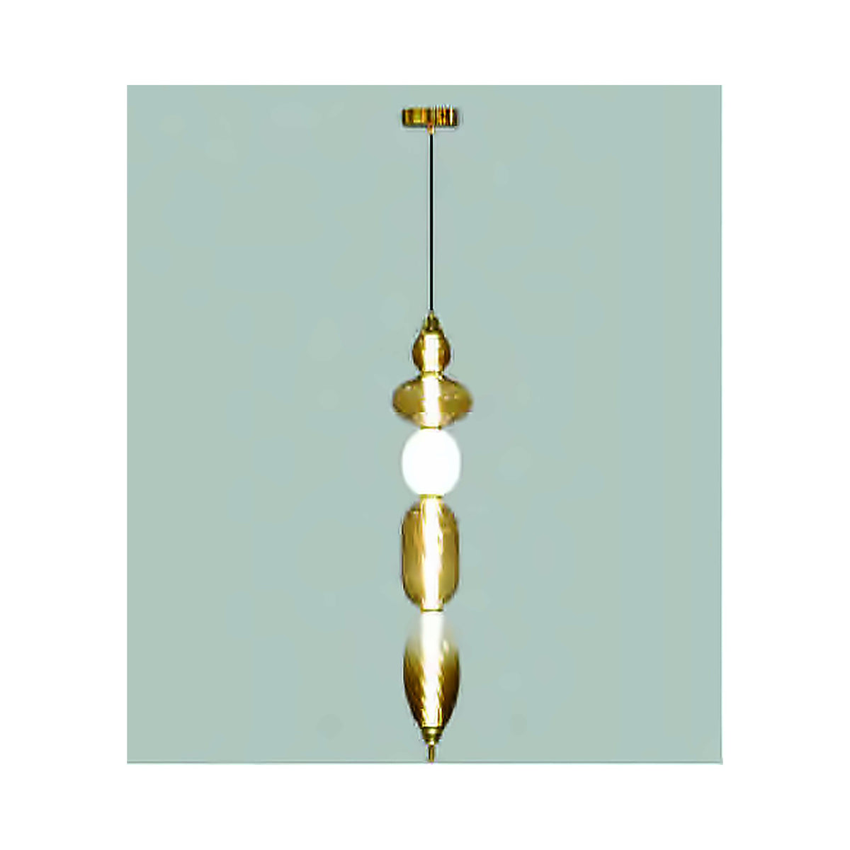 Eliante Stacked Glass Pendant Light – Amber & White, Metal