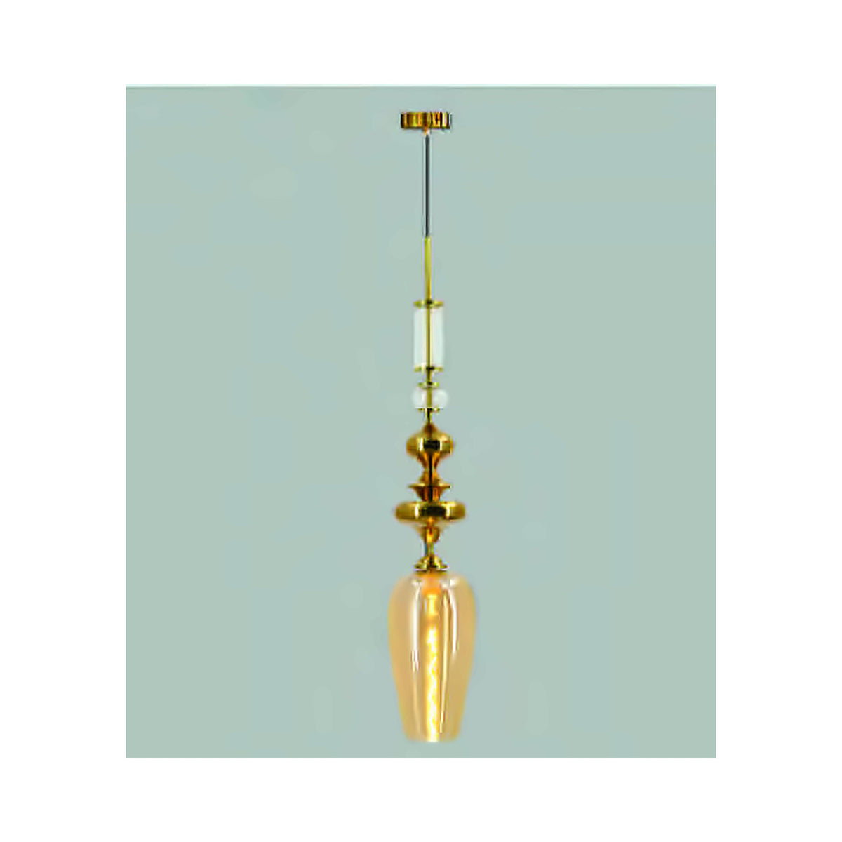 Eliante Accent Glass Pendant Light – Amber, Metal