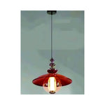 Eliante Red Glass Pendant Light – Amber, Metal