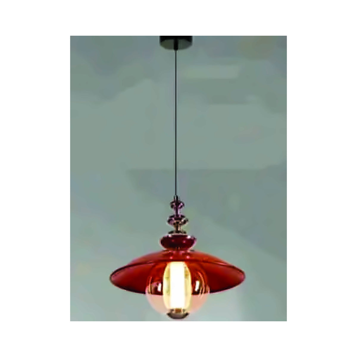 Eliante Red Glass Pendant Light – Amber, Metal