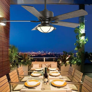 JS-FO - E-1005 High Speed Modern Designer Fans with Light Black Finish Abs Blades Size 1320mm Waterproof Fan
