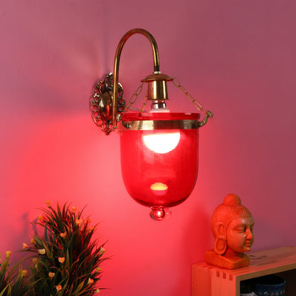 GOLD Brass Wall Light -5"-BELLJAR-1W - Included Bulb