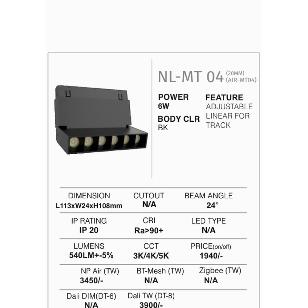 NL-MT 04 Adjustable Linear 6W L113mm