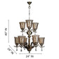 Antique Brass iron Glass Chandeliers  - 5002-6+3 - Included Bulbs