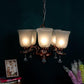 Antique Gold iron Glass Chandeliers  - 5003-5LP - Included Bulbs