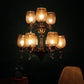 Antique Brass iron Glass Chandeliers  - 5003-6+3 - Included Bulbs
