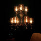 Antique Brass iron Glass Chandeliers  - 5009-6+3 - Included Bulbs