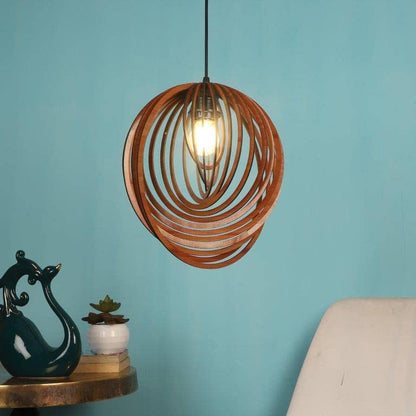 ELIANTE Fugitive Brown Wood Hanging Light by Jainsons Lights - Tl-06-1Lp - Without Bulb | by Jainsons Lights