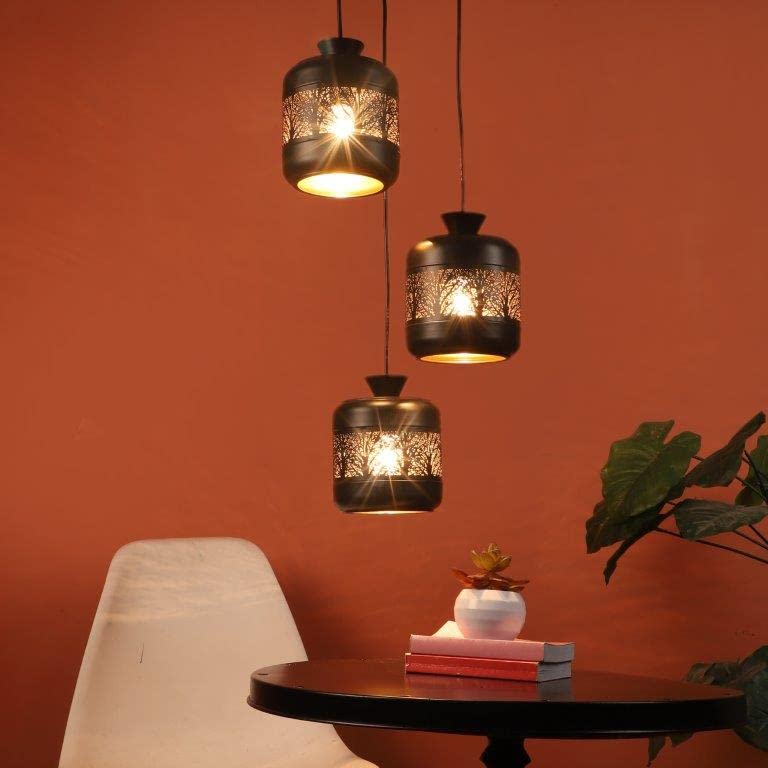 ELIANTE Rich Iron Hanging Light Black for Living Room, Bedroom, Dining Room, Kitchen | by Jainsons Lights