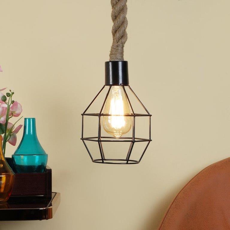 ELIANTE BLACK Iron Hanging Lights - E27 holder - 5123-1H- without Bulb