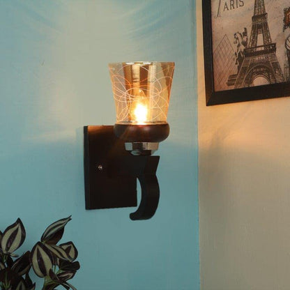 ELIANTE Vagrant Brown Wood Wall Light by Jainsons Lights - Js-1002-1W - Without Bulb | by Jainsons Lights