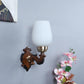 ELIANTE Wood Wall Light Base White Glass Shade Wall Light for Living Room, Bedroom, Dining Room, Kitchen | by Jainsons Lights