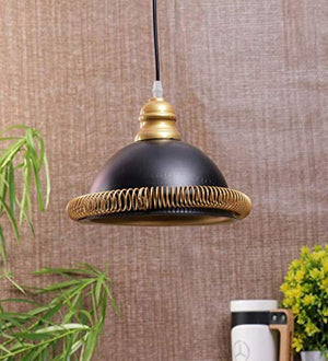 ELIANTE Modern Metal Hanging Light Black Gold for Living Room, Bedroom, Dining Room, Kitchen | by Jainsons Lights