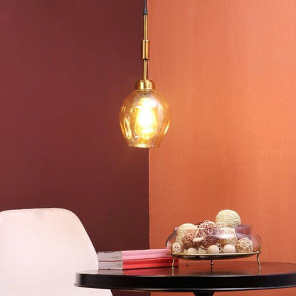 ELIANTE Black Iron Base Gold Glass Shade Hanging Light - Px-105-1Lp - Without Bulb | by Jainsons Lights