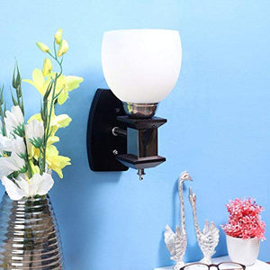 ELIANTE - Black Wood Wall Light Indoor Wall Sconce Vanity Light for Hallway Bathroom Kitchen Living Room - 830-1W - by Jainsons Lights - Without Bulb | by Jainsons Lights