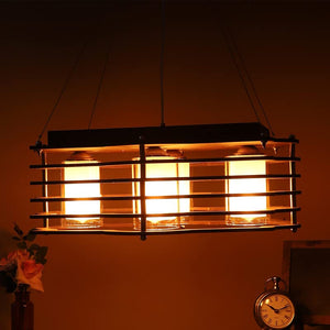 ELIANTE Wooden Wood Hanging Light by Jainsons Lights - Without Bulb - M-19-REC-NEW-DESIGN-4LP | by Jainsons Lights