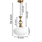 ELIANTE Povque Iron Hanging Light Vintage Decorate Hanging Lamp for Farmhouse Living Room Bedroom Corridor by Jainsons Lights Milky-Forsted - with LED Lamp(s) Included - JS-1318-HL-FROSTED