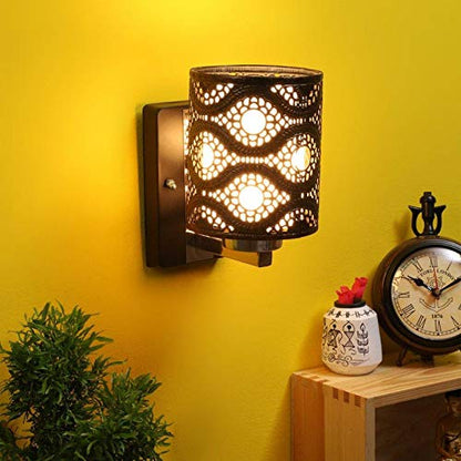 ELIANTE Metal Wall Mount Black Roung Shape Sconce Decorative Night Wall Light for Living Room, Bedroom, Dining Room, Kitchen | by Jainsons Lights