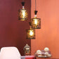 ELIANTE Black Iron Base Gold Glass Shade Hanging Light - A-4472-3Lp - Without Bulb | by Jainsons Lights