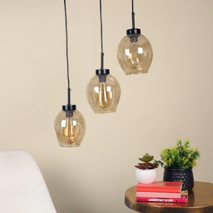 ELIANTE Mournfol Iron Hanging Light Black Cluster Hanging for Living Room, Bedroom, Dining Room, Kitchen | by Jainsons Lights