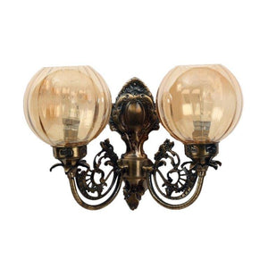 ELIANTE Transparent Antique Brass Aluminium Wall Lights -W-1124-2W - Without Bulb | by Jainsons Lights