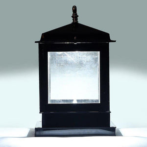 ELIANTE Black Acrylic Base Transparent Acrylic Shade Gate Light - Glass-House-Gl - Inbuilt LED | by Jainsons Lights