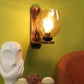 ELIANTE Wood Wall Light Brown Base Gold White Shade Wall Light for Living Room, Bedroom, Dining Room, Kitchen | by Jainsons Lights
