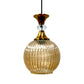 ELIANTE Pequena Vintage Hanging Light Gold Finish Iron with Golden Glass Shade E27 Holder Decorative Pendant for Living Room & Dining up to 3 years warranty - with LED Lamp(s) Included - AS-001-HL