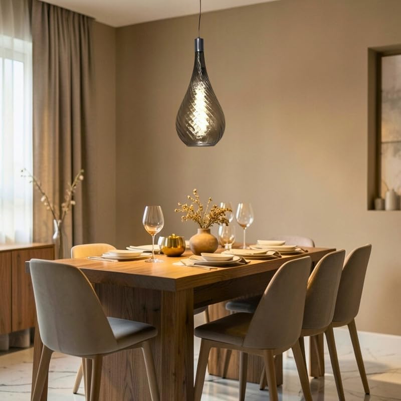 Eliante Mistova Pendant Light – Smoked Glass, Metal (A-002-1-SMOK)
