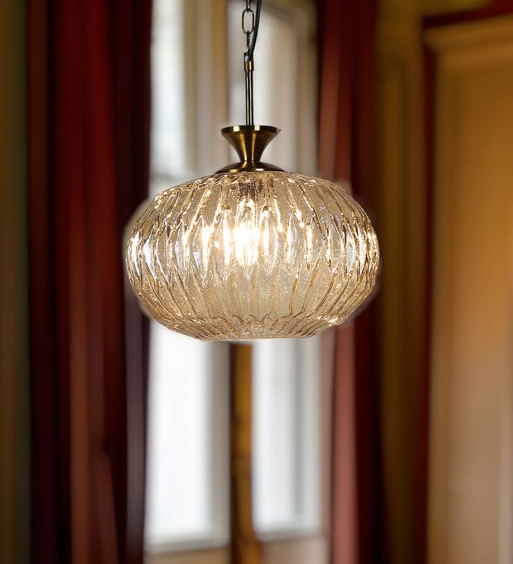 Eliante Glorix Pendant Light – Gold Glass, Metal (3007-1LP-Gold)