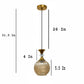 ELIANTE Pequena Vintage Hanging Light Gold Finish Iron with Golden Glass Shade E27 Holder Decorative Pendant for Living Room & Dining up to 3 years warranty - with LED Lamp(s) Included - AS-001-HL