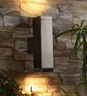 ELIANTE - Silver Metal Outdoor Wall Light AV003-2-SQ-SSV by Jainsons Lights | by Jainsons Lights