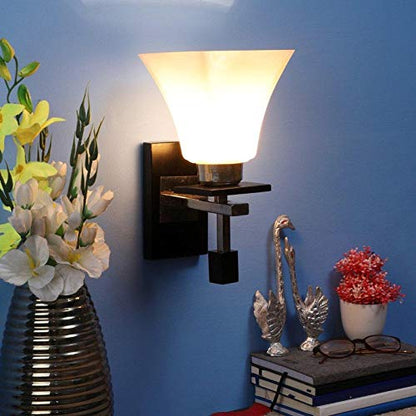 ELIANTE Wood Wall Light Black Mid Century Modern Wall Mounted Lamp Black Wall Sconce Vanity Light for Bedroom Bedside House Reading Living Room Home Hallway | by Jainsons Lights