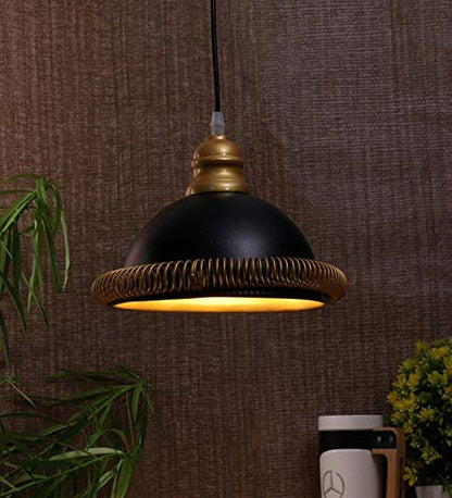 ELIANTE Modern Metal Hanging Light Black Gold for Living Room, Bedroom, Dining Room, Kitchen | by Jainsons Lights