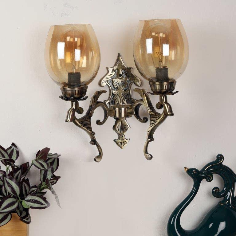 ELIANTE Brilliant Antique Brass Aluminium Wall Lights -M-3012-2W - Without Bulb | by Jainsons Lights