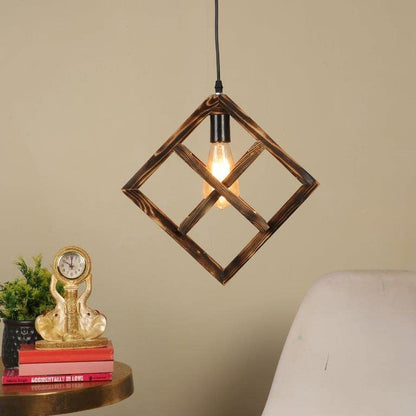 ELIANTE Feather Wood Hanging Lights Brown for Living Room, Bedroom, Dining Room, Kitchen | by Jainsons Lights