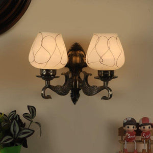 ELIANTE Furitive Antique Brass Aluminium Wall Light - Js-1216-2W | 3 Years Warranty | Free - LED LAMP