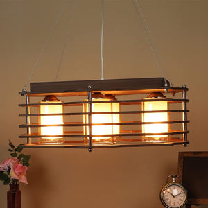 ELIANTE Wooden Wood Hanging Light by Jainsons Lights - Without Bulb - M-19-REC-NEW-DESIGN-4LP | by Jainsons Lights