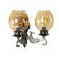 Eliante Bird Design Wall Light – Antique Glass, Metal & Wood (JS-1219-2W)