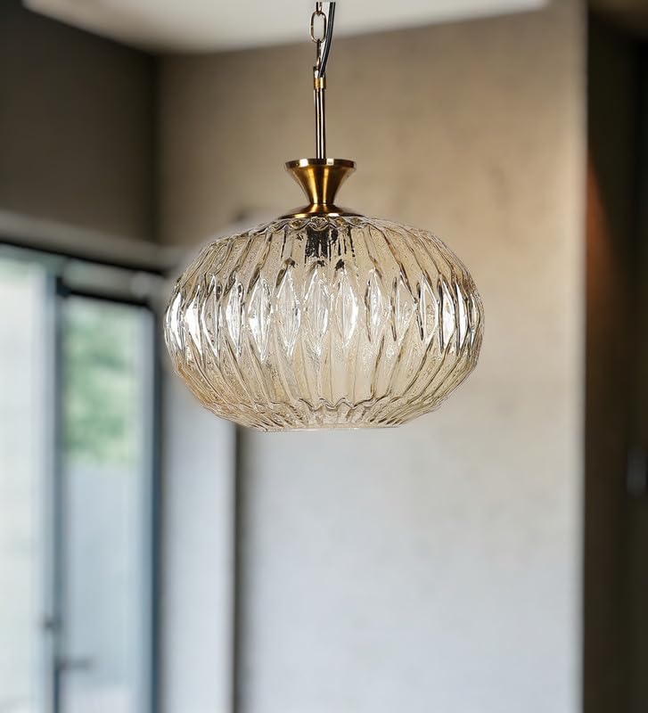 Eliante Glorix Pendant Light – Gold Glass, Metal (3007-1LP-Gold)