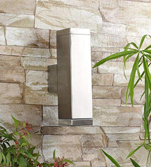 ELIANTE - Silver Metal Outdoor Wall Light AV003-2-SQ-SSV by Jainsons Lights | by Jainsons Lights