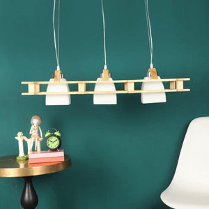 ELIANTE Laser Luminosity Light Brown Wood Hanging Light -M-77-3LP-Teak - Without Bulb | by Jainsons Lights