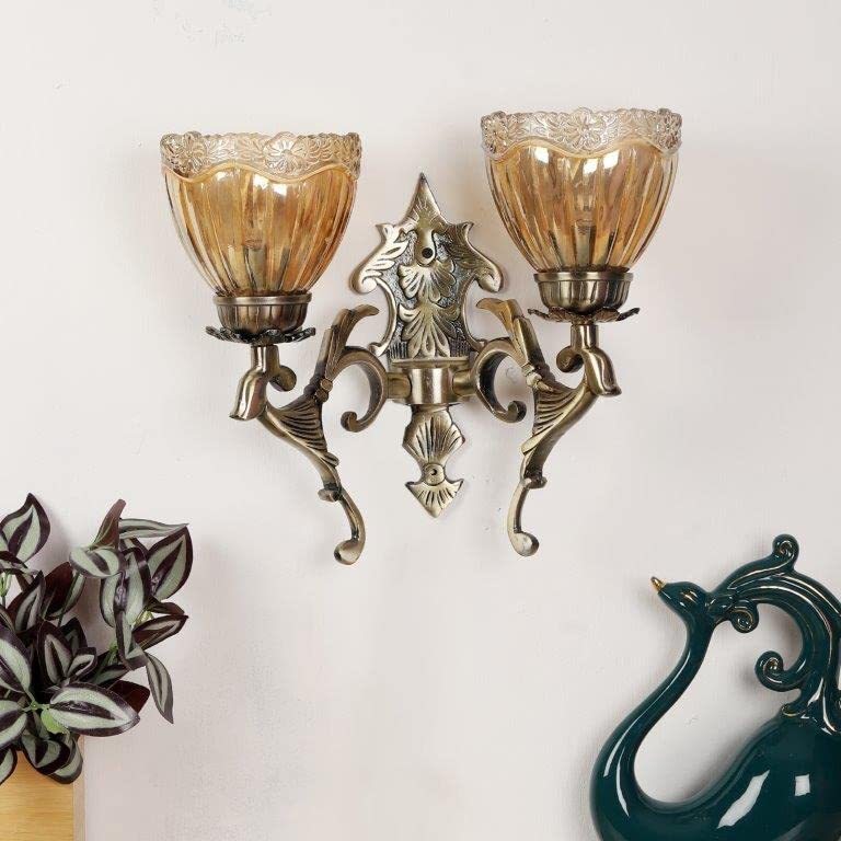 ELIANTE Cumulous Antique Brass Aluminium Wall Lights -M-3003-2W - Without Bulb | by Jainsons Lights