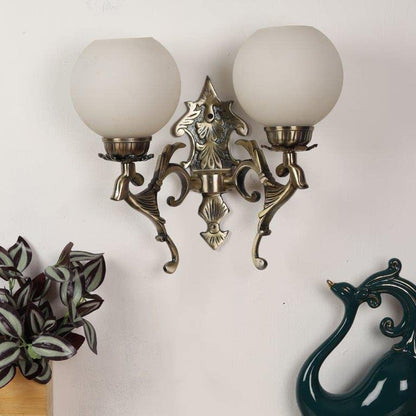 ELIANTE Bright Antique Brass Aluminium Wall Lights -M-3004-2W - Without Bulb | by Jainsons Lights