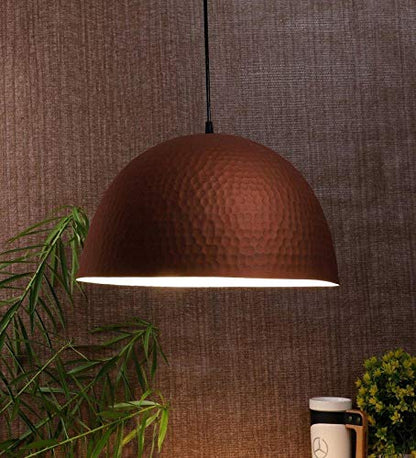 ELIANTE Modern Metal Hanging Light Copper for Living Room, Bedroom, Dining Room, Kitchen | 3 Years Warranty | with LED Lamp(s) Included