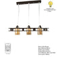 ELIANTE Medulla Group Brown Wood Hanging Light -M-77-3LP-BR - Without Bulb | by Jainsons Lights