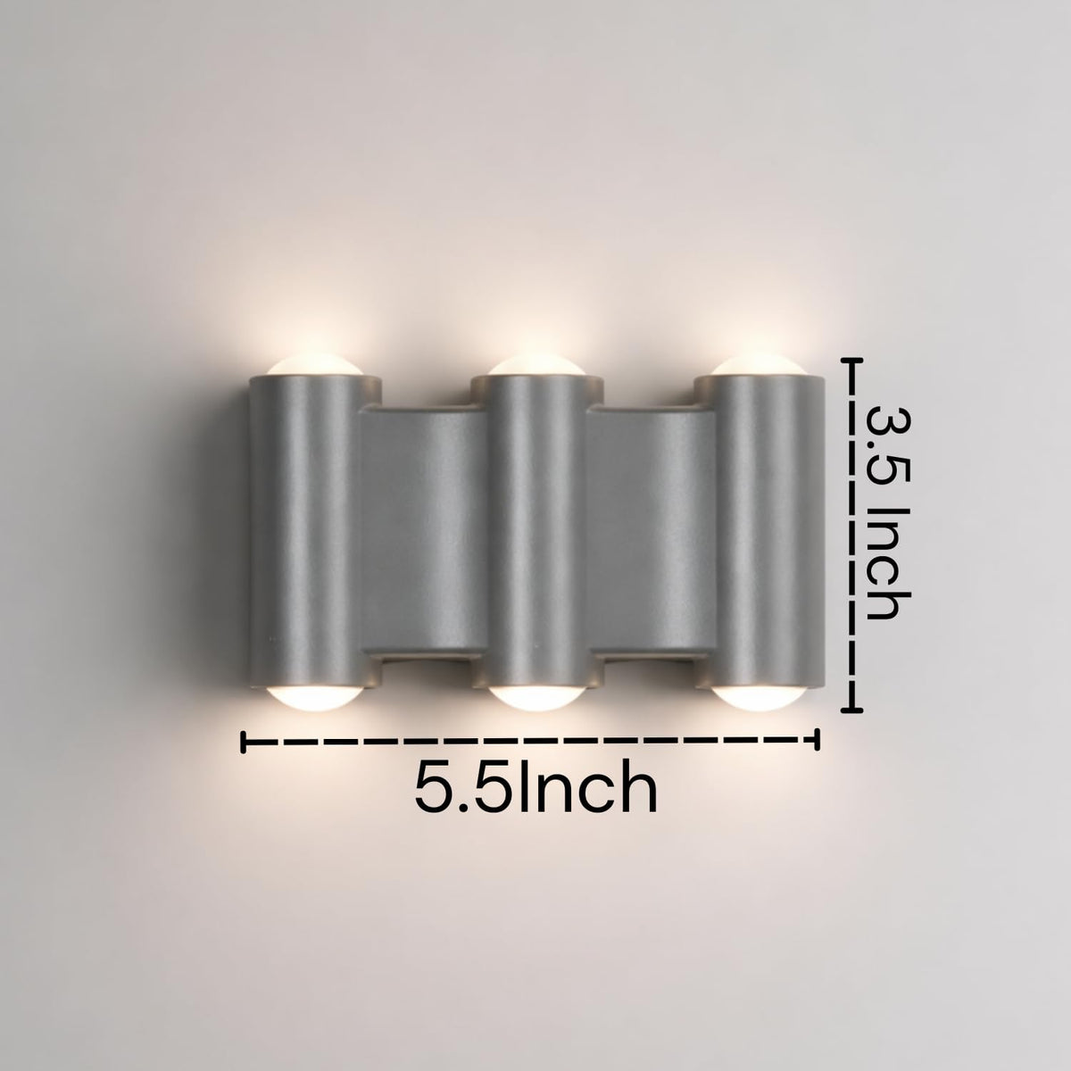 Eliante Up-Down Outdoor Wall Light – Grey, 3-Way (42473-3-7W-WW-GREY)