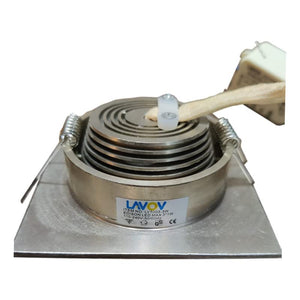 LAVOV Aluminium 3W- Square Led Spot Light - Recessed, Body Colour - Satin Nickel, LED - Warm White (3k), Warranty - 2 Years | by Jainsons Lights